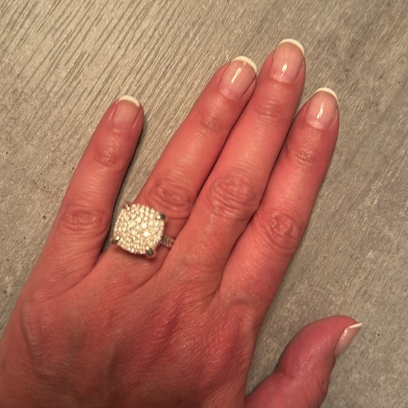 David Yurman Sterling Silver Chatelaine 14mm Diamond Pave Ring Size 7 - Picture 6 of 10